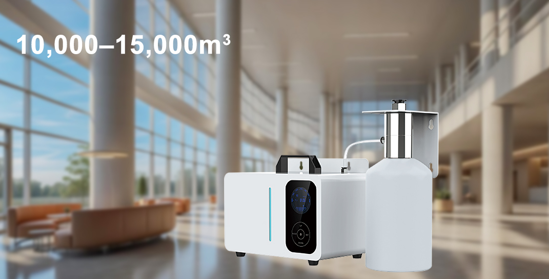 Scopri la potenza di HYL-8000H: il tuo diffusore di oli essenziali automatico senza acqua ideale per sistemi HVAC di grandi dimensioni